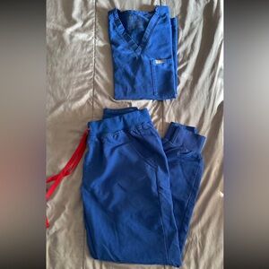 Figs Scrubs Set Winning Blue